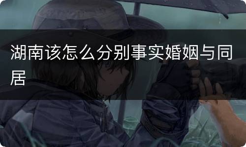 湖南该怎么分别事实婚姻与同居