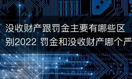 没收财产跟罚金主要有哪些区别2022 罚金和没收财产哪个严重