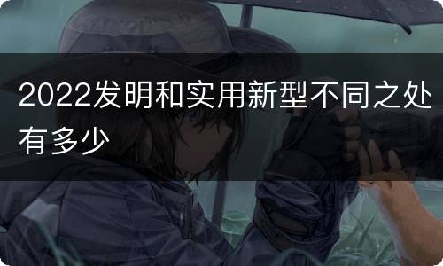 2022发明和实用新型不同之处有多少
