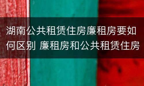湖南公共租赁住房廉租房要如何区别 廉租房和公共租赁住房的区别