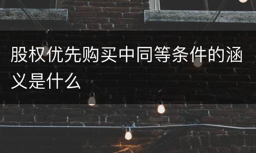 股权优先购买中同等条件的涵义是什么