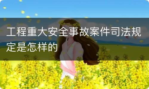 工程重大安全事故案件司法规定是怎样的