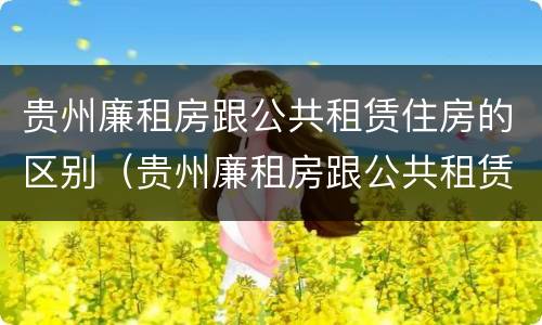贵州廉租房跟公共租赁住房的区别（贵州廉租房跟公共租赁住房的区别是什么）