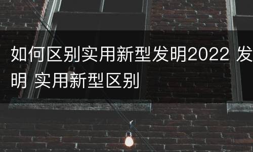 如何区别实用新型发明2022 发明 实用新型区别