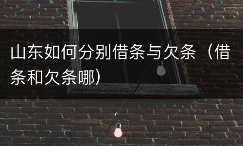山东如何分别借条与欠条（借条和欠条哪）