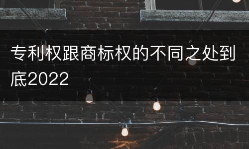 专利权跟商标权的不同之处到底2022