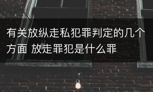 有关放纵走私犯罪判定的几个方面 放走罪犯是什么罪