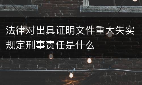法律对出具证明文件重大失实规定刑事责任是什么
