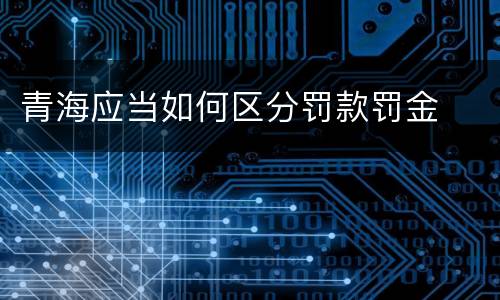 青海应当如何区分罚款罚金