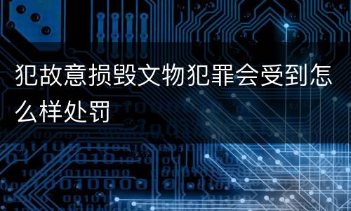 犯故意损毁文物犯罪会受到怎么样处罚