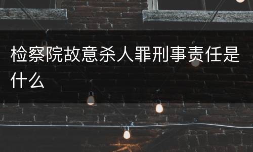 检察院故意杀人罪刑事责任是什么