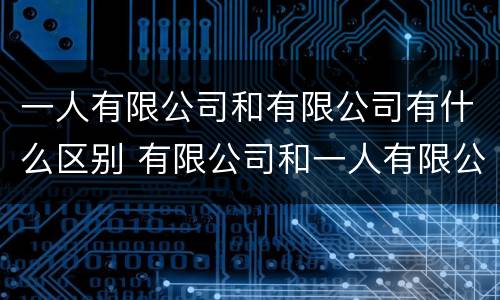 一人有限公司和有限公司有什么区别 有限公司和一人有限公司的区别