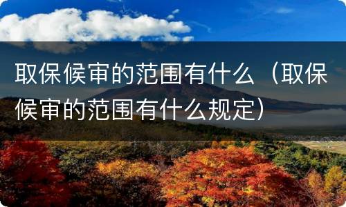 取保候审的范围有什么（取保候审的范围有什么规定）