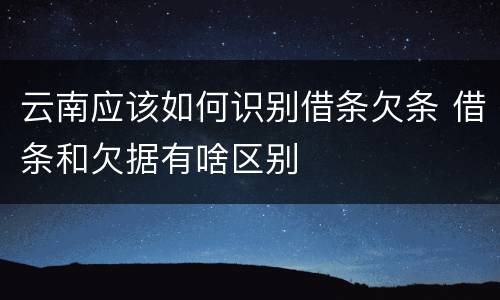云南应该如何识别借条欠条 借条和欠据有啥区别