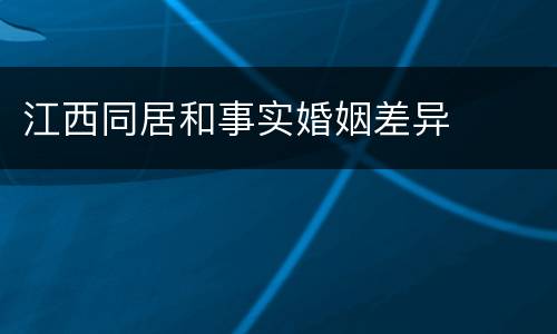 江西同居和事实婚姻差异