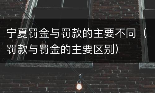 宁夏罚金与罚款的主要不同（罚款与罚金的主要区别）