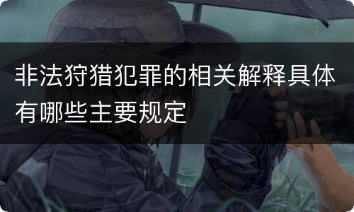 非法狩猎犯罪的相关解释具体有哪些主要规定