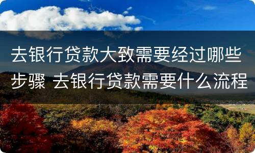 去银行贷款大致需要经过哪些步骤 去银行贷款需要什么流程