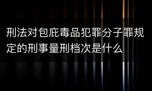 刑法对包庇毒品犯罪分子罪规定的刑事量刑档次是什么
