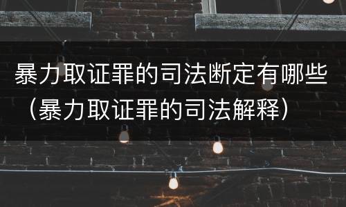 暴力取证罪的司法断定有哪些（暴力取证罪的司法解释）