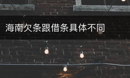 海南欠条跟借条具体不同