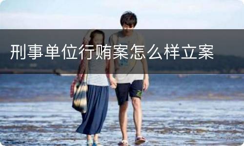 刑事单位行贿案怎么样立案