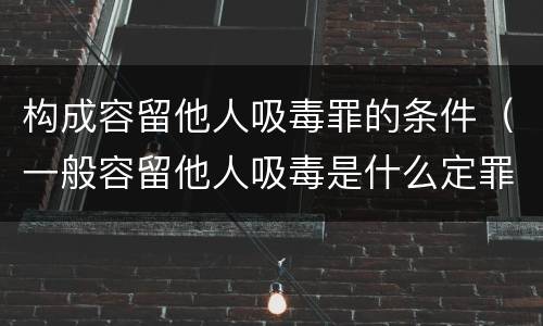 构成容留他人吸毒罪的条件（一般容留他人吸毒是什么定罪）