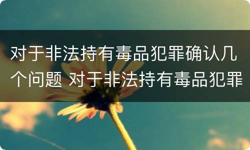 对于非法持有毒品犯罪确认几个问题 对于非法持有毒品犯罪确认几个问题进行处理