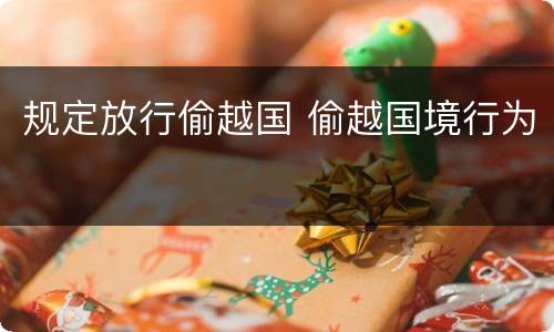 规定放行偷越国 偷越国境行为
