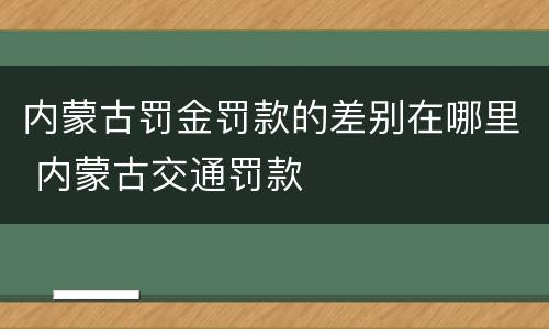 内蒙古罚金罚款的差别在哪里 内蒙古交通罚款