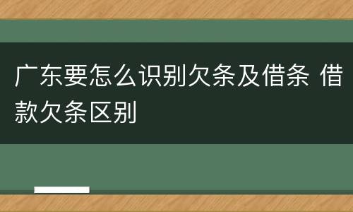 广东要怎么识别欠条及借条 借款欠条区别