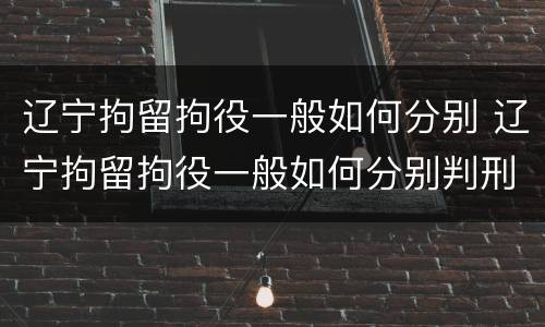 辽宁拘留拘役一般如何分别 辽宁拘留拘役一般如何分别判刑
