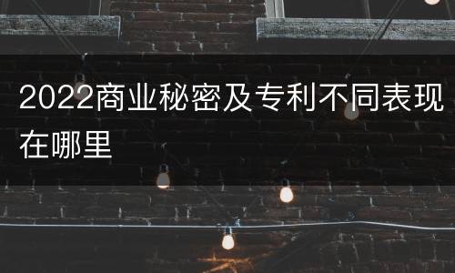 2022商业秘密及专利不同表现在哪里