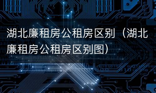 湖北廉租房公租房区别（湖北廉租房公租房区别图）