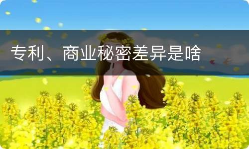 专利、商业秘密差异是啥