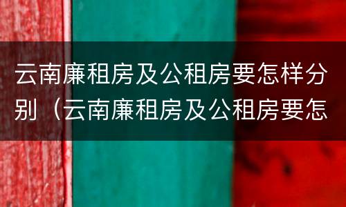 云南廉租房及公租房要怎样分别（云南廉租房及公租房要怎样分别出租）