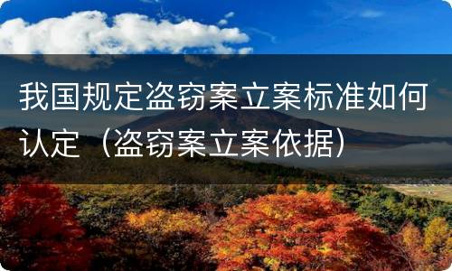 我国规定盗窃案立案标准如何认定（盗窃案立案依据）