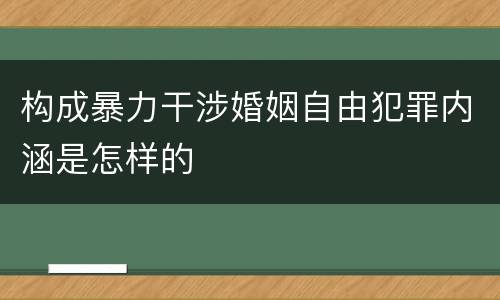 构成暴力干涉婚姻自由犯罪内涵是怎样的