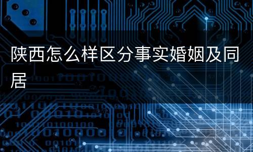 陕西怎么样区分事实婚姻及同居
