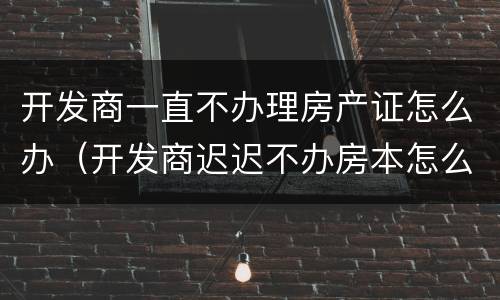 开发商一直不办理房产证怎么办（开发商迟迟不办房本怎么办?）