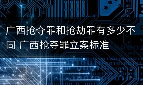 广西抢夺罪和抢劫罪有多少不同 广西抢夺罪立案标准