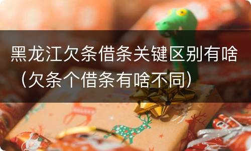 黑龙江欠条借条关键区别有啥（欠条个借条有啥不同）