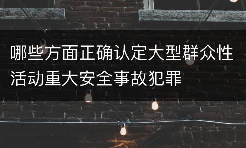 哪些方面正确认定大型群众性活动重大安全事故犯罪