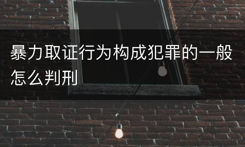 暴力取证行为构成犯罪的一般怎么判刑