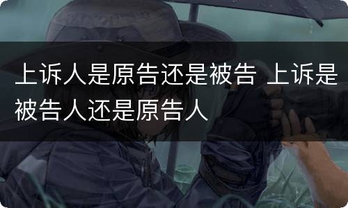 上诉人是原告还是被告 上诉是被告人还是原告人