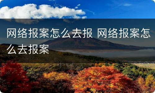 网络报案怎么去报 网络报案怎么去报案
