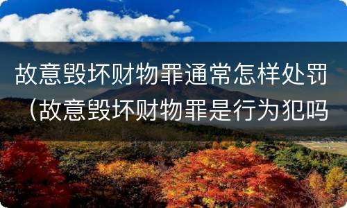 故意毁坏财物罪通常怎样处罚（故意毁坏财物罪是行为犯吗）