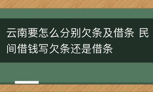 云南要怎么分别欠条及借条 民间借钱写欠条还是借条