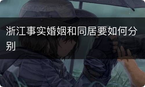 浙江事实婚姻和同居要如何分别