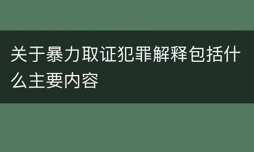 关于暴力取证犯罪解释包括什么主要内容